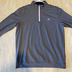 Men’s Gray w/ White Stripes Rhoback 1/4 zip Size M